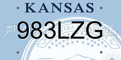 983LZG Kansas License Plate