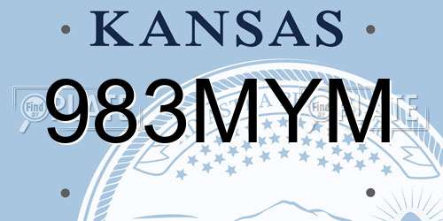 983MYM Kansas License Plate