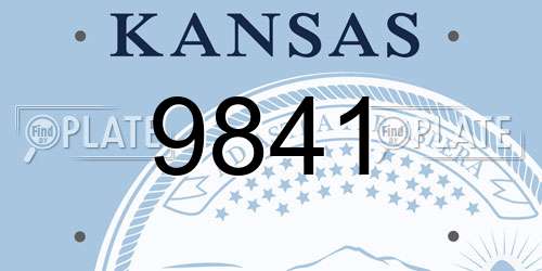 9841 Kansas License Plate