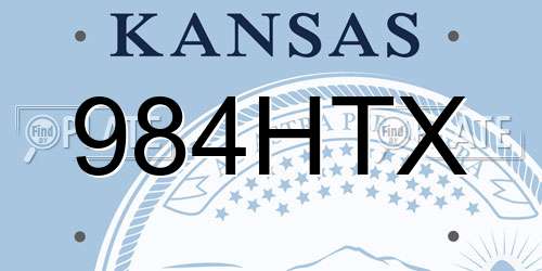 984HTX Kansas License Plate