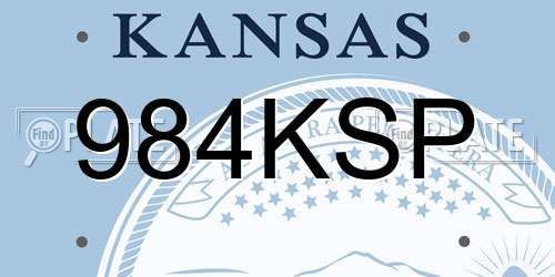 984KSP Kansas License Plate