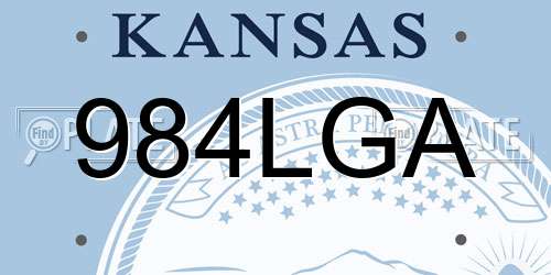 984LGA Kansas License Plate