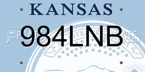 984LNB Kansas License Plate