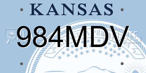 984MDV Kansas License Plate
