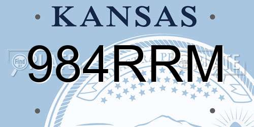 984RRM Kansas License Plate