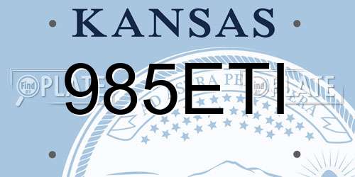 985ETI Kansas License Plate