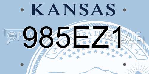 985EZ1 Kansas License Plate