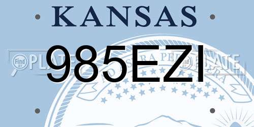 985EZI Kansas License Plate