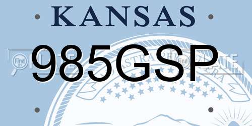 985GSP Kansas License Plate