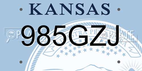 985GZJ Kansas License Plate