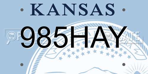 985HAY Kansas License Plate