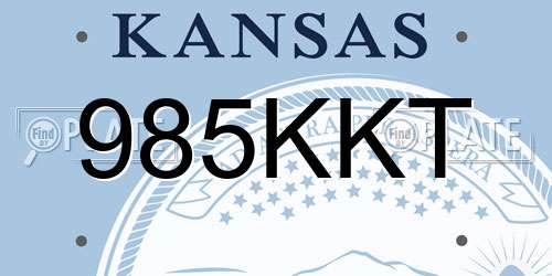 985KKT Kansas License Plate