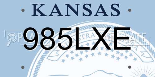 985LXE Kansas License Plate
