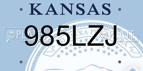 985LZJ Kansas License Plate