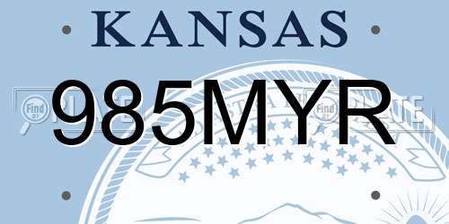 985MYR Kansas License Plate