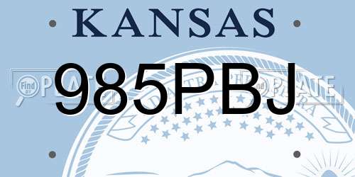 985PBJ Kansas License Plate