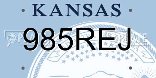 985REJ Kansas License Plate