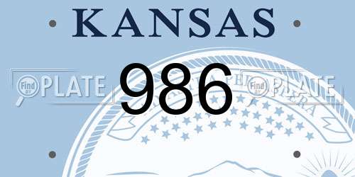 986 Kansas License Plate