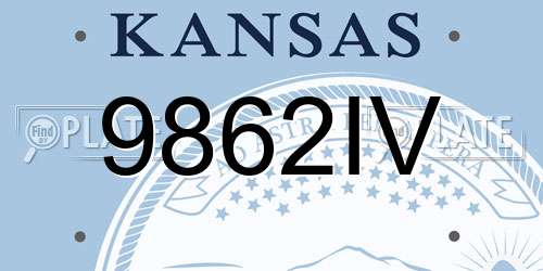 9862IV Kansas License Plate