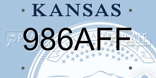 986AFF Kansas License Plate