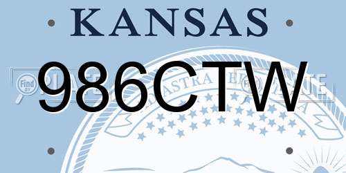 986CTW Kansas License Plate