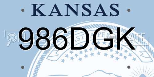 986DGK Kansas License Plate