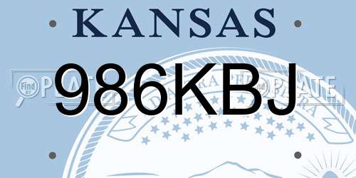 986KBJ Kansas License Plate