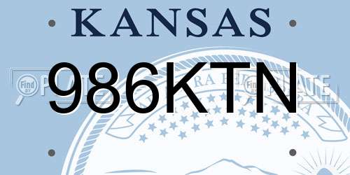 986KTN Kansas License Plate