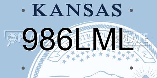 986LML Kansas License Plate