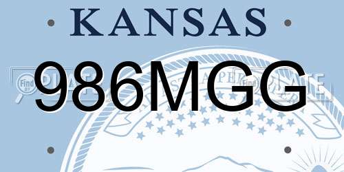 986MGG Kansas License Plate