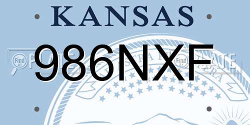 986NXF Kansas License Plate