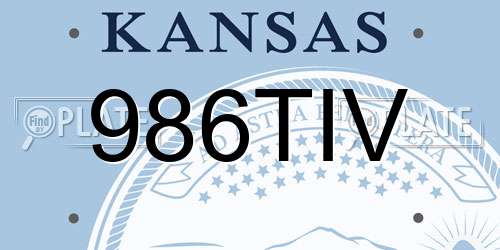 986TIV Kansas License Plate