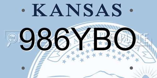 986YBO Kansas License Plate