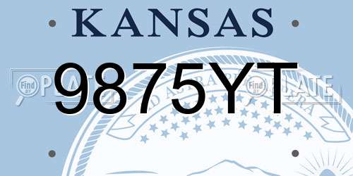 9875YT Kansas License Plate