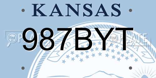 987BYT Kansas License Plate