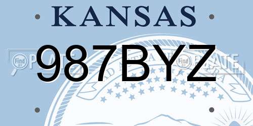 987BYZ Kansas License Plate
