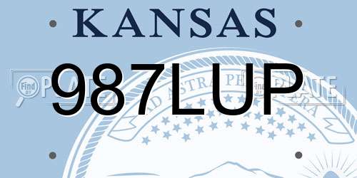 987LUP Kansas License Plate