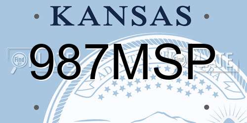 987MSP Kansas License Plate