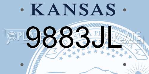 9883JL Kansas License Plate