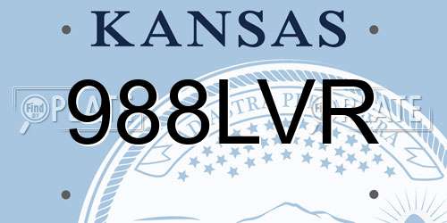 988LVR Kansas License Plate