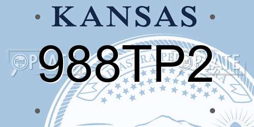 988TP2 Kansas License Plate