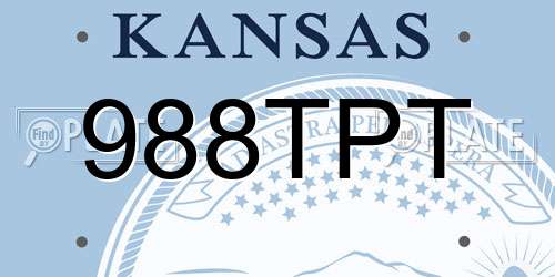 988TPT Kansas License Plate