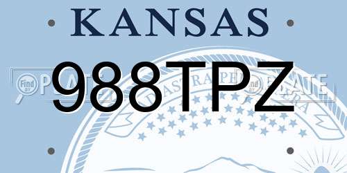 988TPZ Kansas License Plate