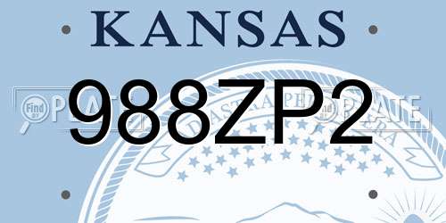 988ZP2 Kansas License Plate