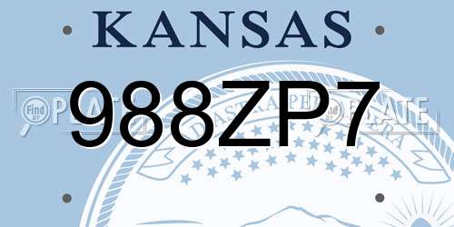 988ZP7 Kansas License Plate