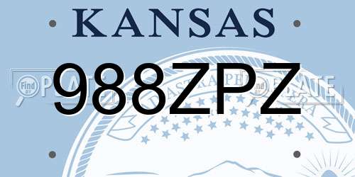 988ZPZ Kansas License Plate
