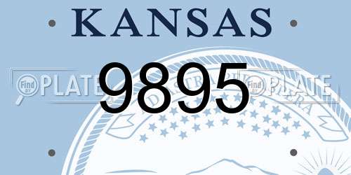 9895 Kansas License Plate