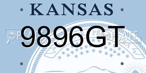 9896GT Kansas License Plate