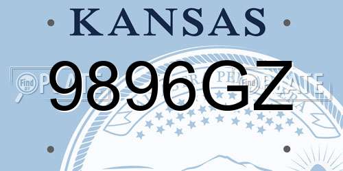 9896GZ Kansas License Plate