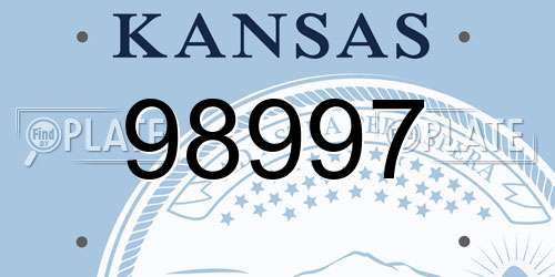 98997 Kansas License Plate